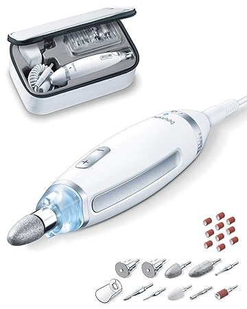 Amazon.com: Beurer 24-piece Professional Manicure & Pedicure Nail Drill Kit  | 10 Stainless Steel Attachm./10 Sanding Bands, 18 Speeds | Electric Nail  File Set, Nails Care Tools, For Foot/Hand | Storage Case, MP62: Beauty