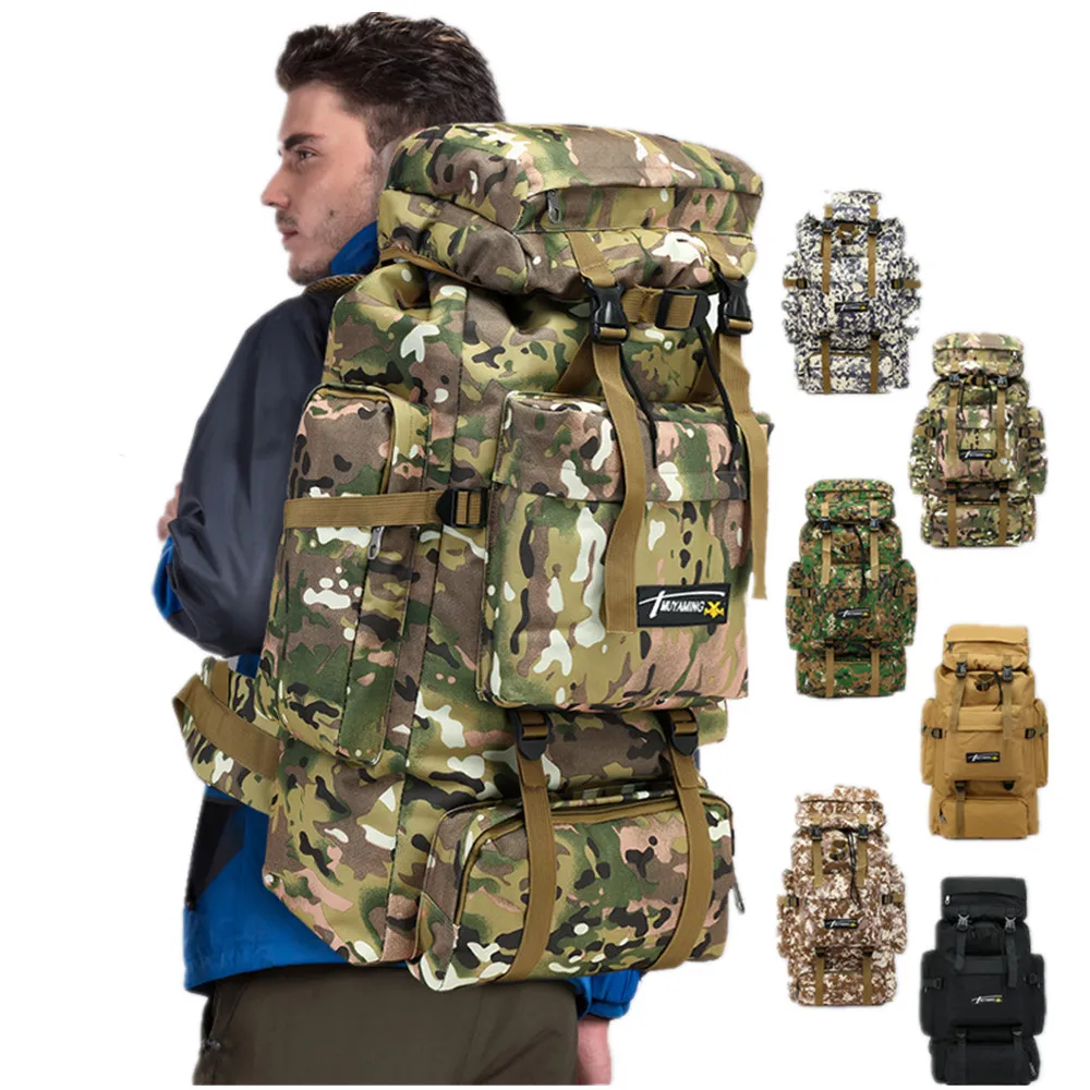 70L Molle Camo Tactical Backpack Military Army Waterproof ...