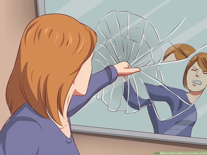 how to break a mirror