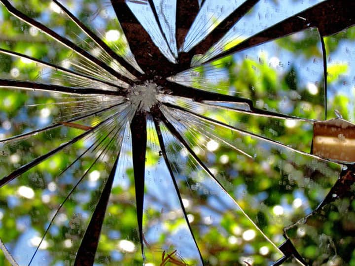 how to break a mirror