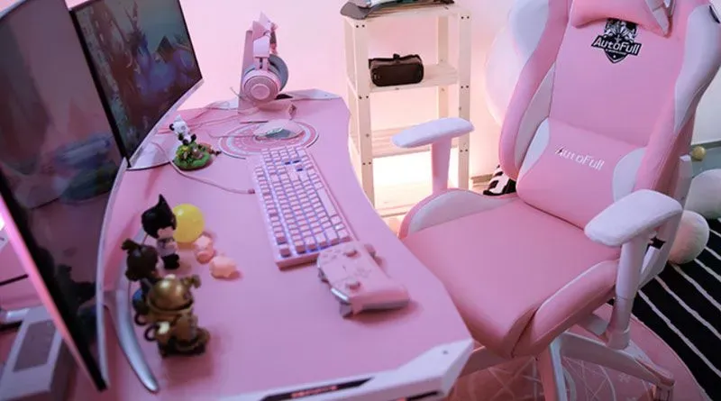 Pink Gaming Chair With Bunny Ears